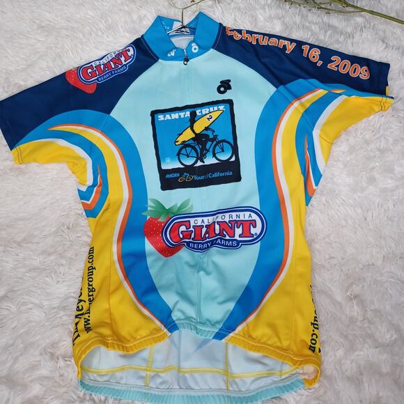 Santa Cruz Tour of California Giant Berry Farms Cycling Jersey Size Men’s M - Picture 1 of 4